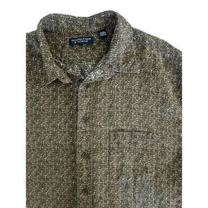 Roundtree Yorke Brown Patterned Short Sleeves Button Up Casual Shirt XXL